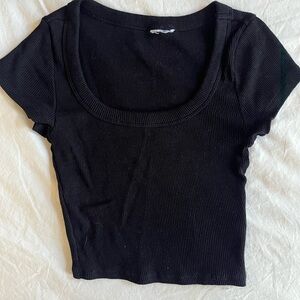 Black Crop Top Tee